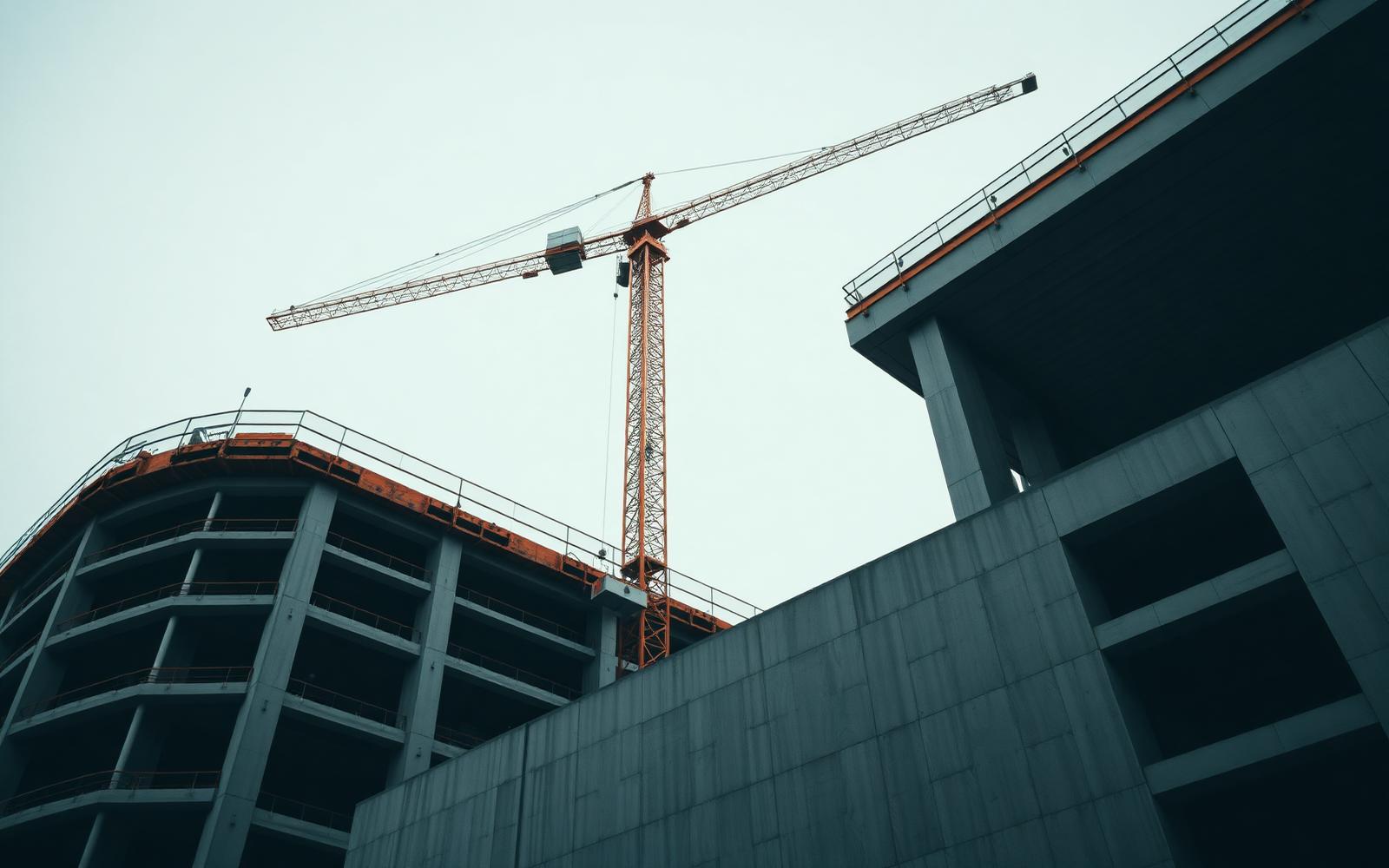 Struttura in calcestruzzo e acciaio in costruzione