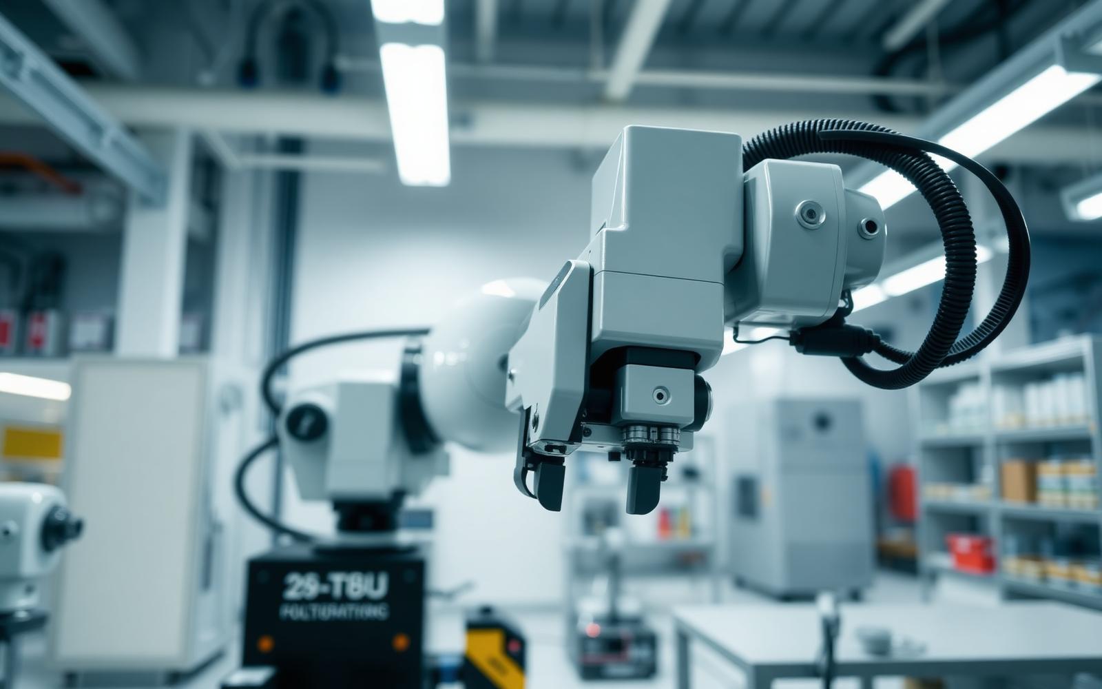 Braccio robotico industriale in laboratorio